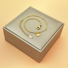 2023 new South Korea personalized lucky little bean anklet female net red fashion niche light luxury sexy does not lose color
