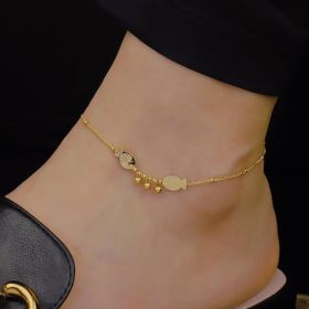 Titanium steel round bead pendant small fish anklet female Korean temperament cold wind niche design ins tide net red delicate