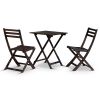 3-Piece Eucalyptus Bistro Set, Square, Espresso