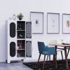 Metal Storage Cabinet, Bathroom Storage Cabinet with Doors and Shelves, Office Storage Cabinet with Lock, Black Garage Cabinets, 3 Adjustable Shelves,
