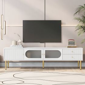 TV Stand for TVs up to 80'', Entertainment Center with Multifunctional Storage Space, TV Cabinet with 2 Drawers, Media Console for Living Room, Bedroo
