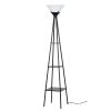 69" Metal Etagere Floor Lamp, Charcoal Finish