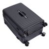 3 Piece Luggage Sets PC+ABS Lightweight Suitcase with Two Hooks, Spinner Wheels, TSA Lock, (21/25/29) Black