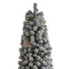 7.5ft Pointed Pencil Shape PVC Material Green Flocking 350 Warm Color Clearance Lights 641 Branches Christmas Tree