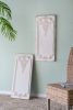 Set of 2 Large Wooden Rectangle Hanging Panels with Distressed White Finish, 15.5" x 36"