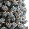 7.5ft Pointed Pencil Shape PVC Material Green Flocking 350 Warm Color Clearance Lights 641 Branches Christmas Tree