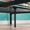 Twin Bed Frames with Wood Headboard and Footboard, Metal Platform Bed Frame with Storage No Box Spring Needed Sturdy Non-Slip Without Noise, Steel Sla