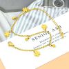 Titanium steel does not lose color four-leaf clover anklet female round bead Korean version of simple fashion ins explosion models foreign trade cross