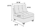 Contemporary Genuine Leather 1pc Armless Chair Dark Coffee Color Tufted Seat Living Room Furniture