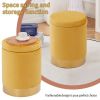 Velvet 23Qt Storage Ottoman Multipurpose Footrest Stool with Metal Base Modern Round Vanity Stool Chair Ottoman Foot Stools Support 300lbs Padded Seat