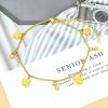 Titanium steel does not lose color four-leaf clover anklet female round bead Korean version of simple fashion ins explosion models foreign trade cross