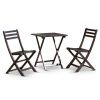 3-Piece Eucalyptus Bistro Set, Square, Espresso