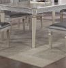 Modern Glam 1pc Dining Table Silver Gray Finish 18" Extension Leaf with Sparkling Accents Casual Dining Room Furniture