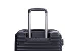 3 Piece Luggage Sets PC+ABS Lightweight Suitcase with Two Hooks, Spinner Wheels, TSA Lock, (21/25/29) Black