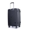3 Piece Luggage Sets PC+ABS Lightweight Suitcase with Two Hooks, Spinner Wheels, TSA Lock, (21/25/29) Black