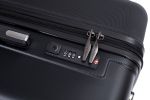 3 Piece Luggage Sets PC+ABS Lightweight Suitcase with Two Hooks, Spinner Wheels, TSA Lock, (21/25/29) Black