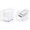 3 Drawer Metal Mobile Vertical Locking File Cabinet with Lock, Under Desk Rolling Filing Cabinets for for Home Office,Fully Assembled Except Wheels,An