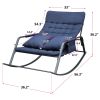 Rocking Lounge Chair,Armchair Rocker with Pillow and Cushion,for Living Room, Bedroom,Navy Blue