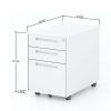3 Drawer Metal Mobile Vertical Locking File Cabinet with Lock, Under Desk Rolling Filing Cabinets for for Home Office,Fully Assembled Except Wheels,An