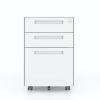 3 Drawer Metal Mobile Vertical Locking File Cabinet with Lock, Under Desk Rolling Filing Cabinets for for Home Office,Fully Assembled Except Wheels,An